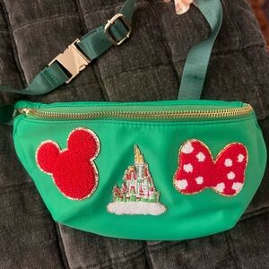 Green Mickey Mouse inspired Fanny pack with free Mickey Gingerbread clip